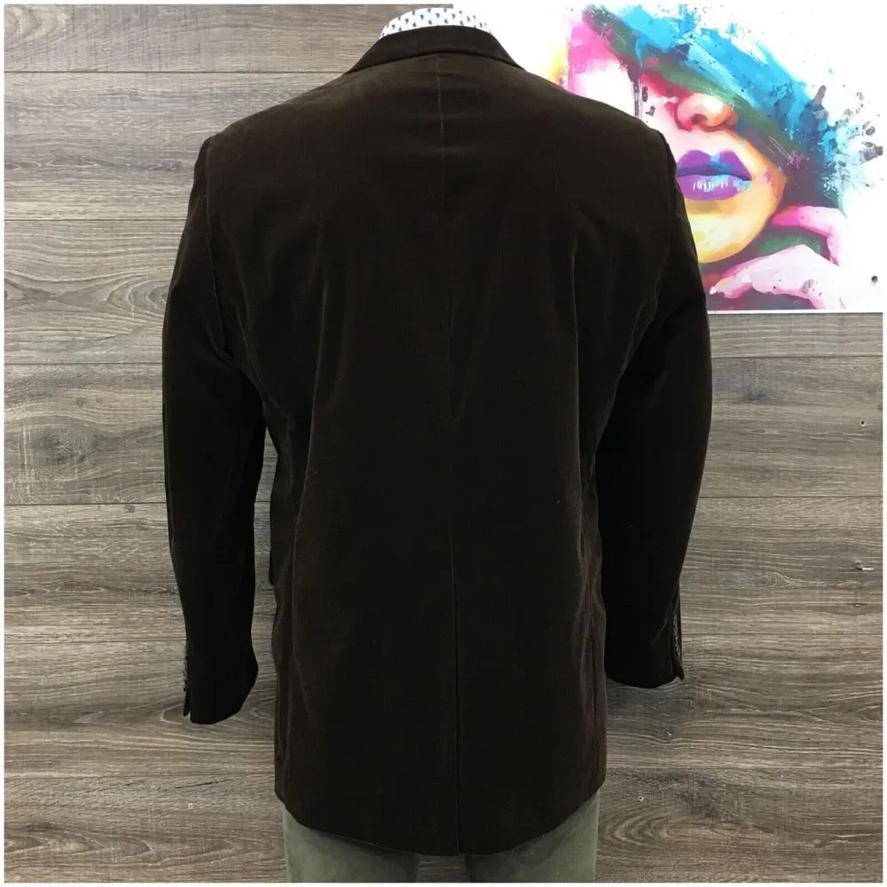 NORDSTROM Mens Blazer Sport Coat Casual Two Button Jacket Size 44L Corduroy Suit
